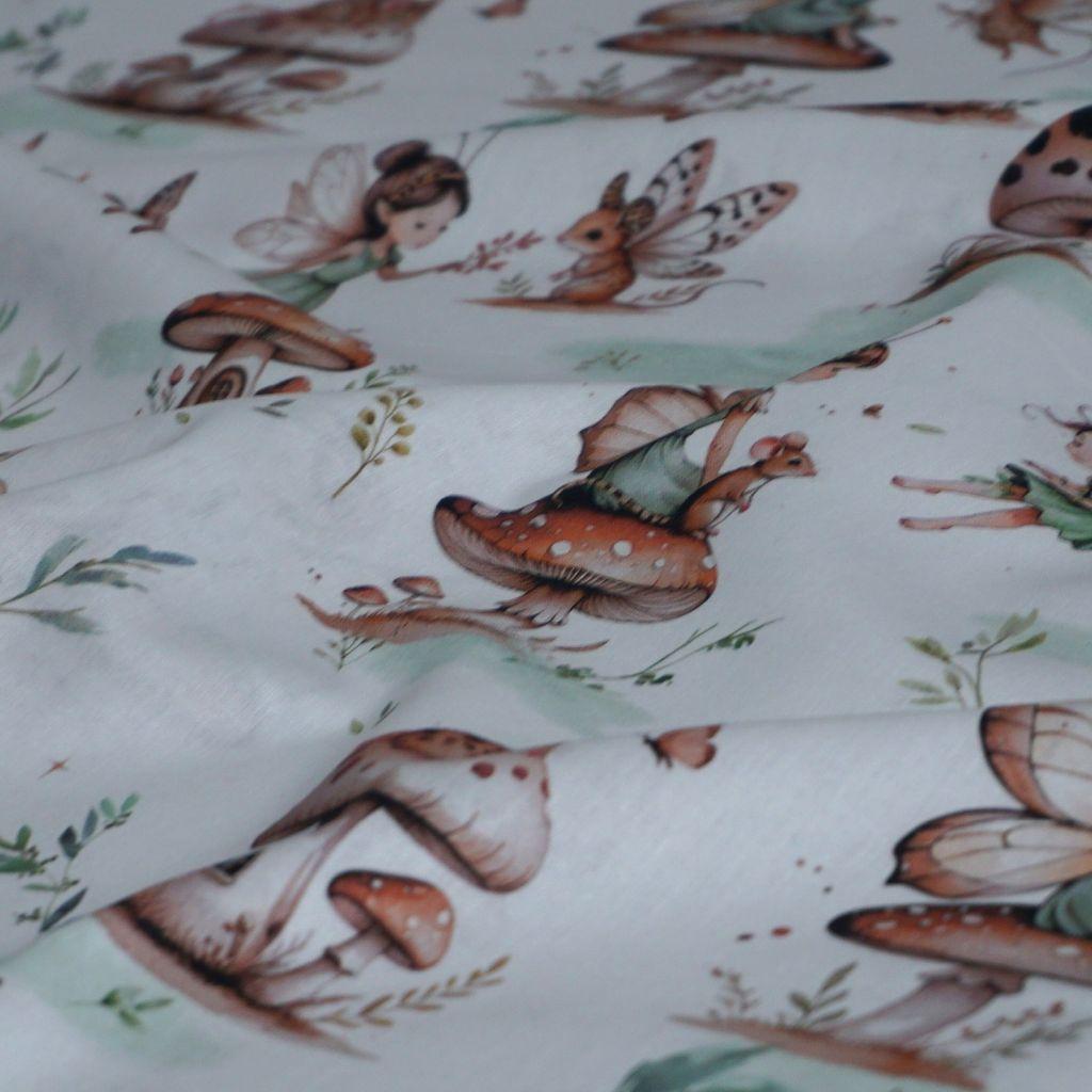 Baumwollstoff Motivdruck Feen und Mäuse